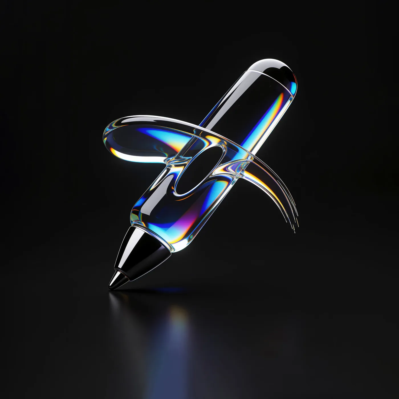 Iridescent pen representing website design